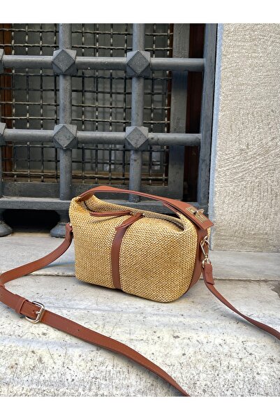 na nura collection Taba Women's Straw Interlocking Sandal Hand and Shoulder Bag