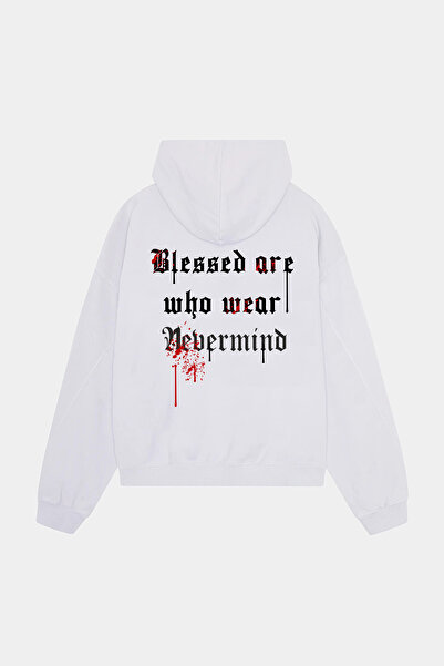 NEVERMIND Unisex oversized Hoodie - Ευλογημένοι είναι όσοι φορούν φούτερ με σχέδιο