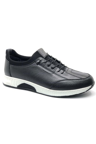 KOCAMANLAR Özçatal 603 Genuine Leather 45-46-47 Number Special Production Men's Casual Shoes Black-White