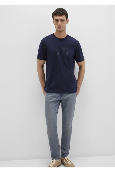 Mavi 0612866-86415 Black Printed Navy Blue T-Shirt