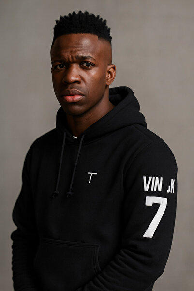 CLASSY.MODA Φούτερ με κουκούλα Vini Jr 7 – Αθλητικό φούτερ με κουκούλα με λευ...