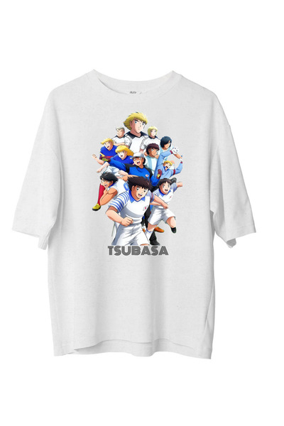 lovver Μπλουζάκι με σχέδιο TSUBASA, υπερμεγέθες, με εκτύπωση premium