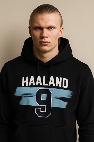 CLASSY.MODA Hanorac cu glugă Haaland 9 – Hanorac sport alb unisex – Stil casu...