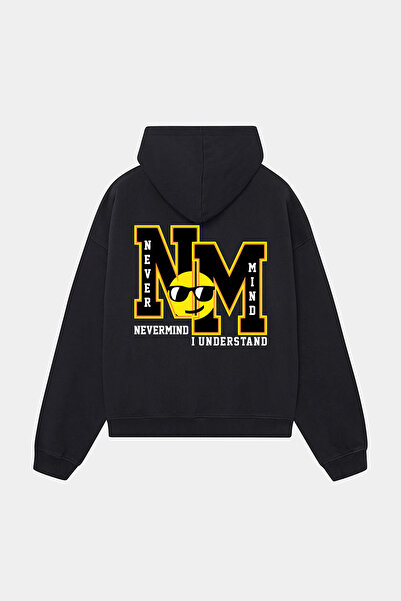 NEVERMIND Унисекс суитшърт с качулка - NM Принтиран суитшърт с качулка в голя...