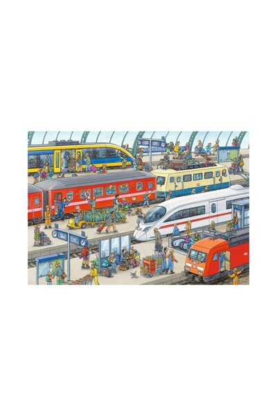 RAVENSBURGER Puzzle - Agitation at the station, 2x24 piese