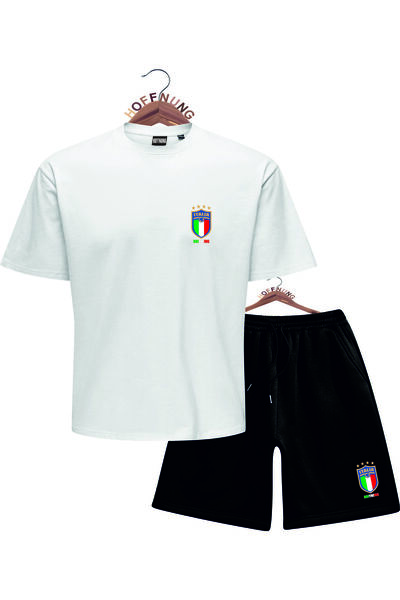HOFFNUNG Unisex Men/Women Crew Neck Italia Printed Bottom Top Tracksuit Suit