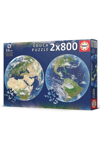 EDUCA Puzzle 2x800 piese rotund - Planet Earth