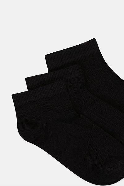 Material Girl Kids Girl 5 Pairs Ribbed Ankle Socks, Black