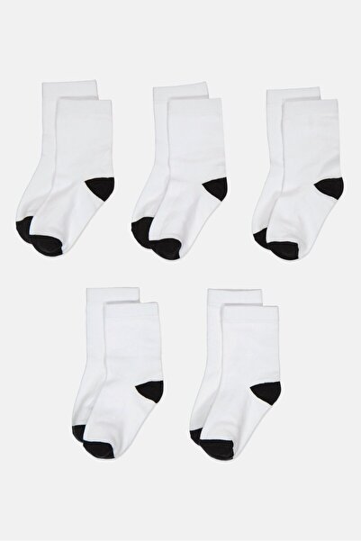 Joe Boxer Toddlers Boy 5 Pairs Textured Ankle Socks, White