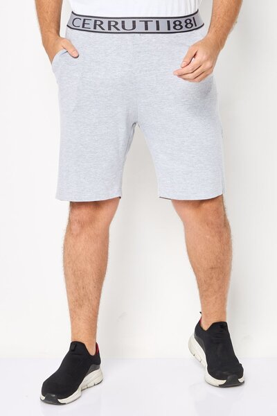 Cerruti 1881 Men Brand Logo Basic Shorts, Grey