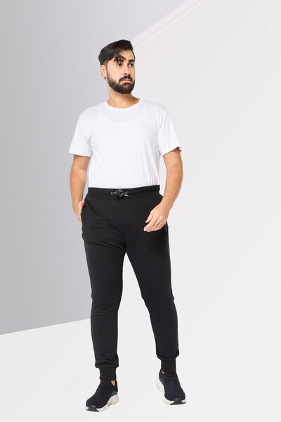 Cerruti 1881 Men Regular Fit Brand Logo Jogger Pants, Black