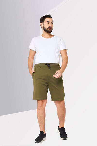 Cerruti 1881 Men Brand Logo Basic Shorts, Olive