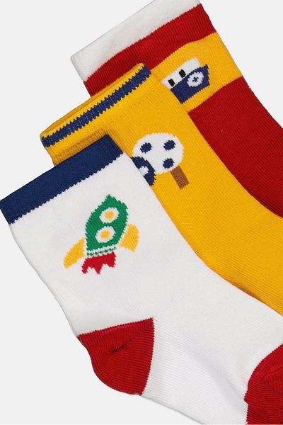 MUDD Kids Boy 5 Pairs Printed Crew Socks, Multicolor