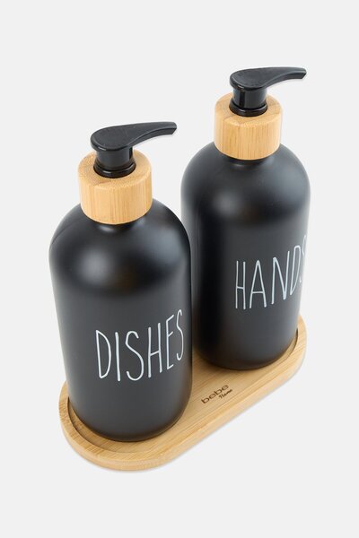 BEBEHOME 2 Piece Soap Dispenser Set 500ml, Black