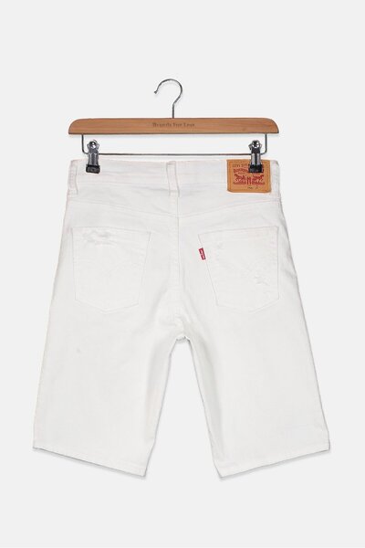 Levi's Kids Boy Unbasic 511 Slim Cut,Off Denim Shorts, White