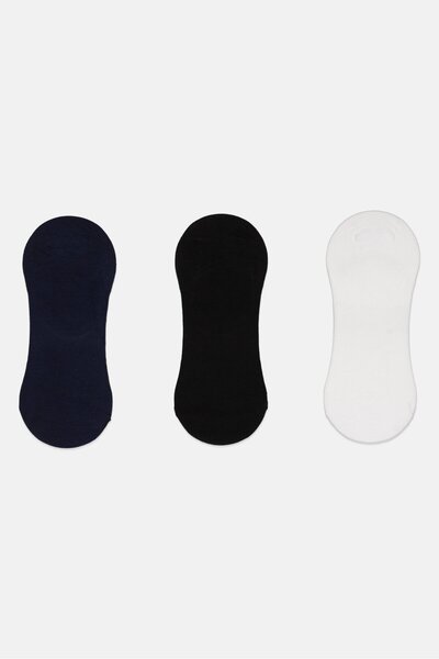 London Fog Men 3 Pairs Ribbed Invisible Socks, Multicolor