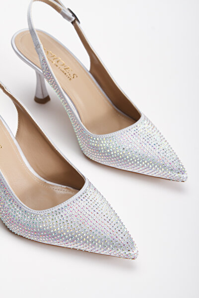 DYG STORE Women's Style Heeled Special Production Evening Dress Shoes