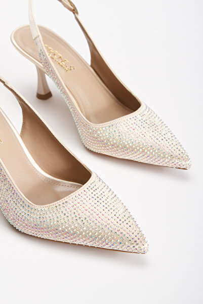 DYG STORE Women's Style Heeled Special Production Evening Dress Shoes