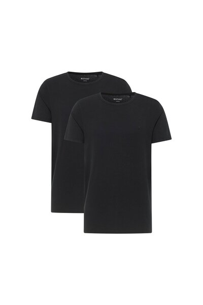 Mustang Herren T-Shirts, 2er Pack - Allen, Bio-Baumwolle, Single Jersey, Rund...