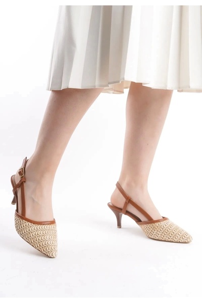 meSga butik Natti taba leather high heeled shoe