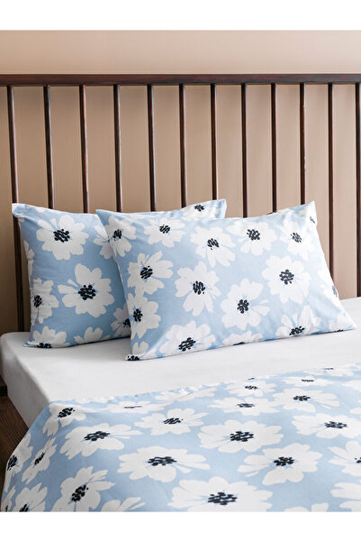 LC Waikiki Lc Blue Floral Patterned Double Pique Set