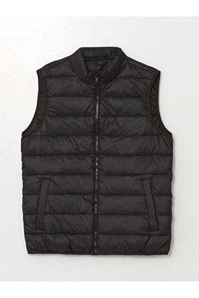 LC Waikiki Siyah Standart Kalıp Dik Yaka Erkek Şişme Yelek