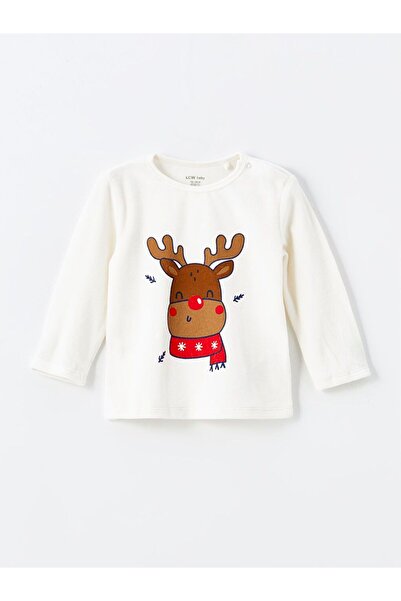 LC Waikiki Lcw Baby Velvet Christmas Themed Baby Boy Pajama Set