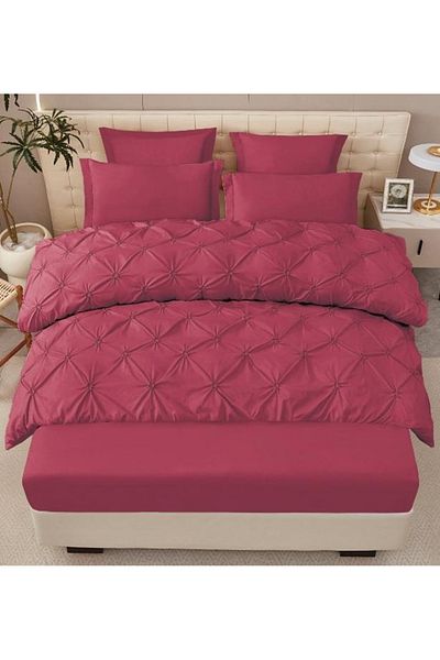 CHIRASO CHIRASO Linen, FINE, ELASTIC Sheet 180x200cm, Duvet Cover with PLEATS 200x230cm, 4 Pillowcases