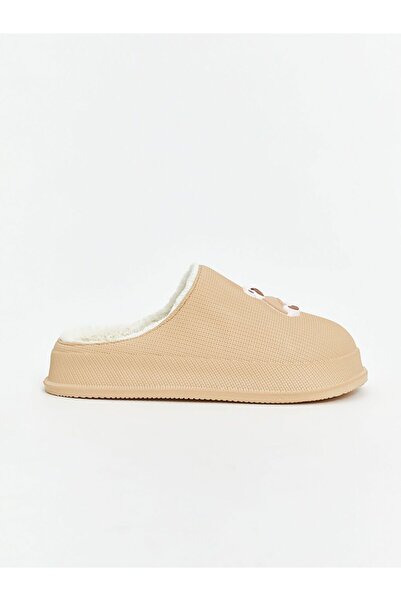 LC Waikiki Bej Ayıcık Baskılı Kadın Ev Terliği