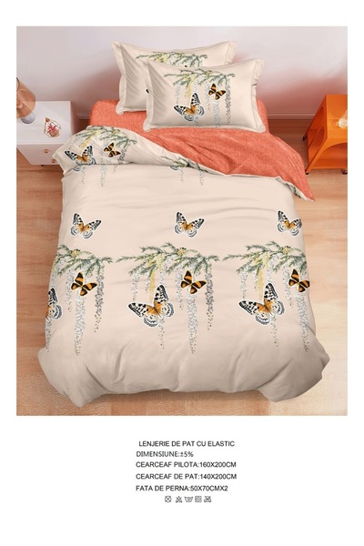 CHIRASO CHIRASO Bedding Set, 1 Person, ELASTIC Sheet 140x200cm, Duvet Cover 160x200cm, 2 Pillowcases