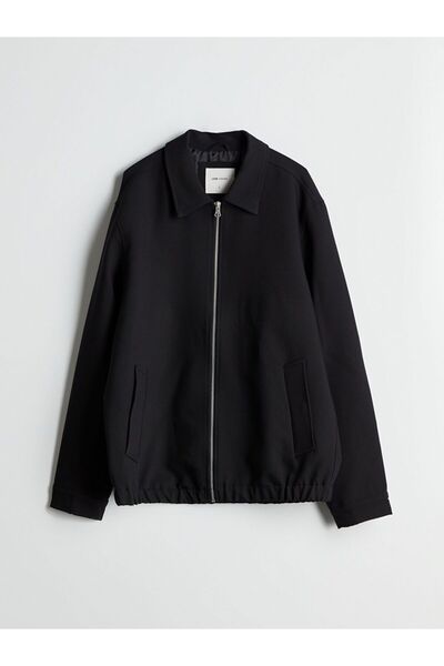 LC Waikiki Black Standard Fit Shirt Collar Men's Coat