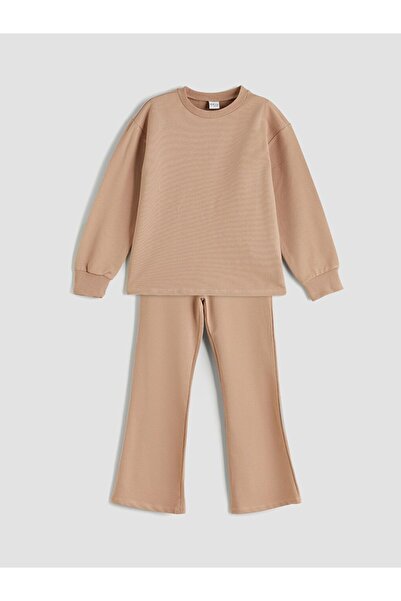 LC Waikiki Lcw Eco Crew Neck Sweatshirt and Leggings for Girls