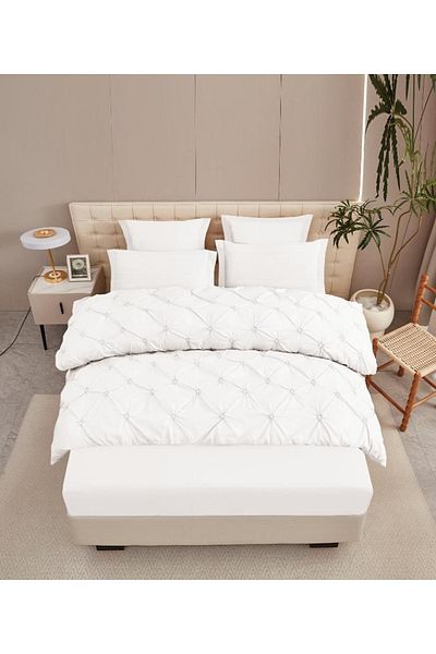 CHIRASO CHIRASO Linen, FINE, ELASTIC Sheet 180x200cm, Duvet Cover with PLEATS 200x230cm, 4 Pillowcases