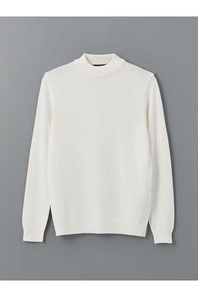 LC Waikiki Ekru Yarım Balıkçı Yaka Uzun Kollu Erkek Triko Kazak