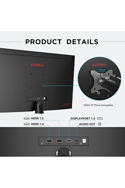 Koorui 24 Inch Computer Monitor - FHD 1080P Gaming Monitor 165Hz VA 1ms - Black