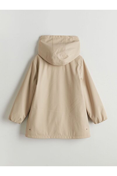 LC Waikiki Bej Kapüşonlu Kız Çocuk Mont