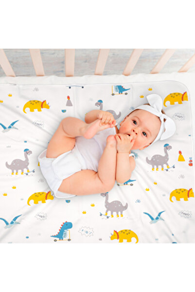 FizioTab Aleza impermeabila copii, FizioTab®, 80x100 cm, absorbanta si lavabila, refolosibila, Dinozauri