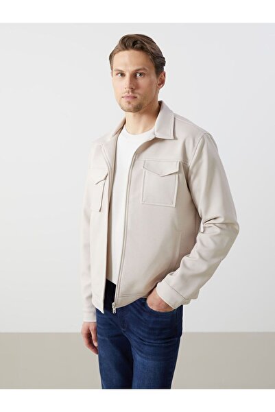 LC Waikiki Lcw Vision Beige Slim Fit Shirt Collar Men's Jacket