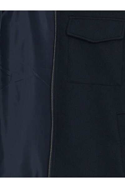 LC Waikiki Ανδρικό παλτό με γιακά πουκάμισο Navy Blue Standard Fit