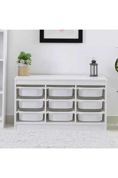 Home Box Vanilla Storage Unit with 9 Drawers