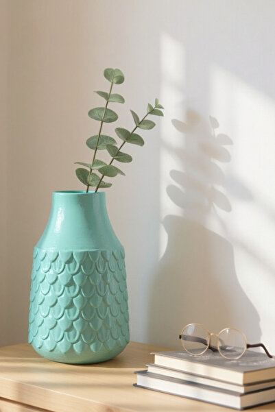 ardesta Vas decorativ din pulbere de piatră realizat manual 19 cm |   Vază ma...