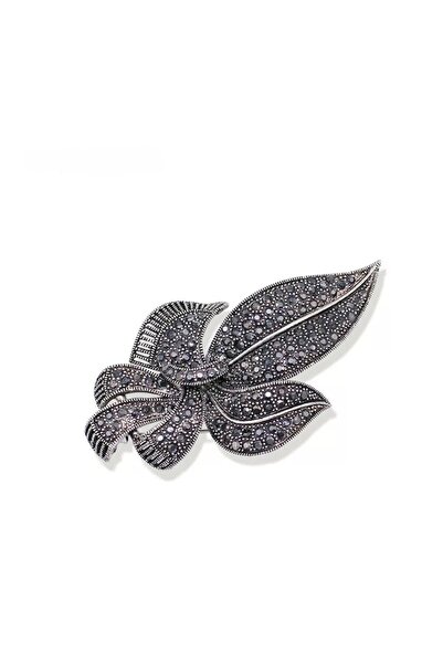 Violetta Broșă vintage cu fundă și marcasite, VP921, argint