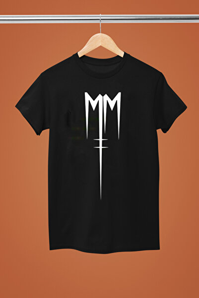 MAGORS TRIUC ROCK MARILYN MANSON BUMBAC IMPRIMAT CU MANE SCURTĂ