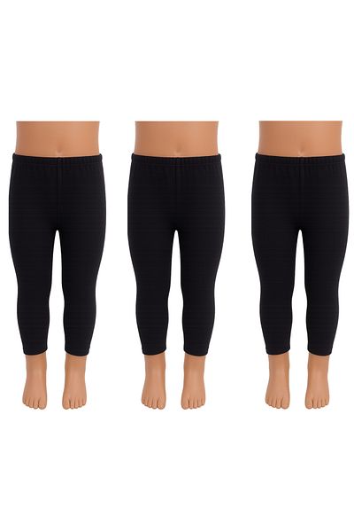 City Rose Fashion Girls’ Basic Leggings Set – 3 Pieces No Lace