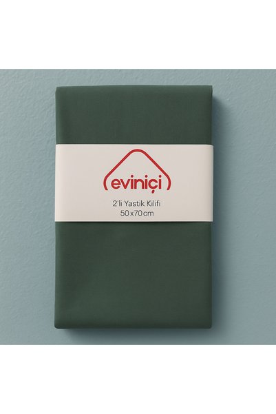 EVİN İÇİ 2-Piece Pillow Case 50X70 cm Olive Green Cotton Without Zipper