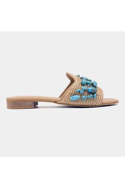 Delilah Sahara Genuine Leather Sandals – Handcrafted, Double Cushioned – Turquoise