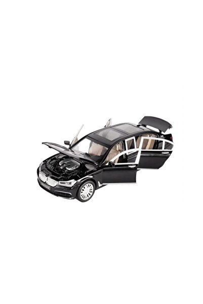 OEM Mașină mecanică din metal, model BMW Seria 7, scară 1:24, neagră, 20 cm