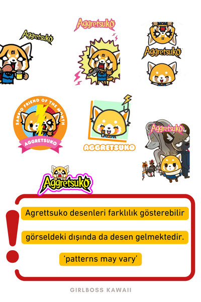 Girlboss Kawaii Aggretsuko Knee-High Long Socks School Socks All Ages Children / Teen / Big Series