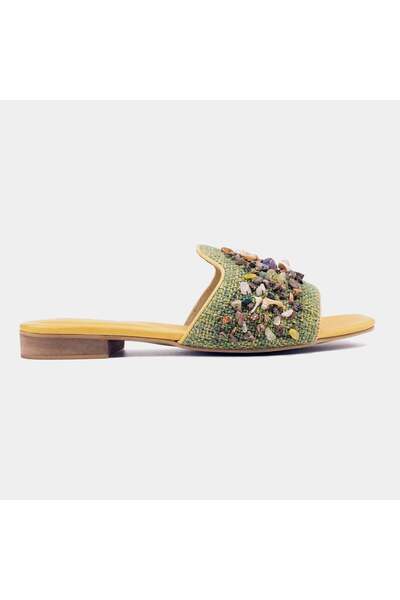 Delilah Sahara Genuine Leather Sandals – Handcrafted, Double Cushioned – Citrine