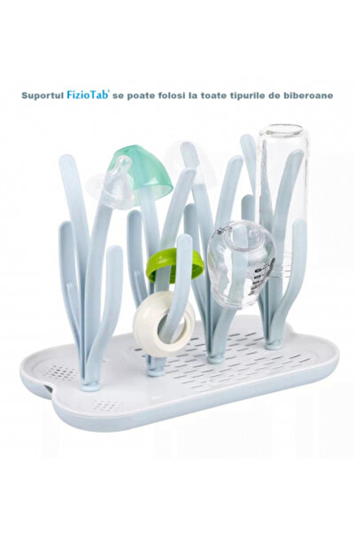 FizioTab Suport FizioTab® pentru Uscarea Biberoanelor si Tetinelor, Albastru/Alb
